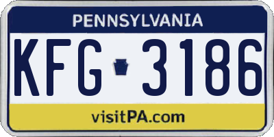 PA license plate KFG3186