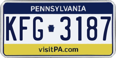 PA license plate KFG3187