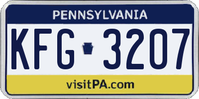 PA license plate KFG3207
