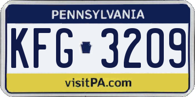 PA license plate KFG3209