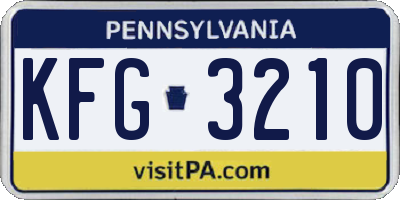 PA license plate KFG3210