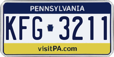 PA license plate KFG3211