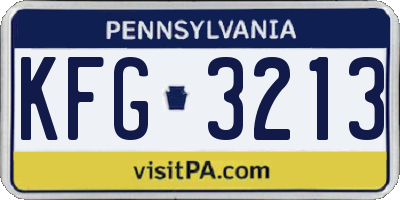 PA license plate KFG3213