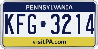 PA license plate KFG3214