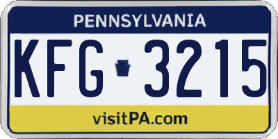 PA license plate KFG3215