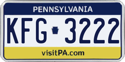 PA license plate KFG3222