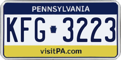 PA license plate KFG3223