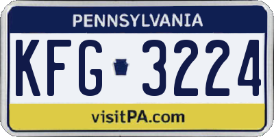 PA license plate KFG3224