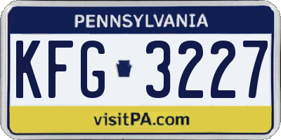 PA license plate KFG3227