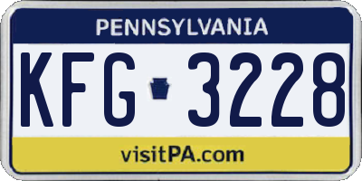 PA license plate KFG3228