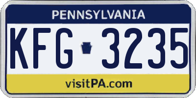 PA license plate KFG3235