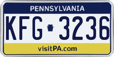 PA license plate KFG3236