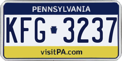 PA license plate KFG3237