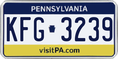 PA license plate KFG3239