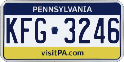 PA license plate KFG3246