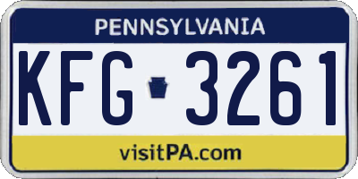 PA license plate KFG3261
