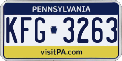 PA license plate KFG3263