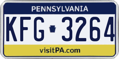 PA license plate KFG3264