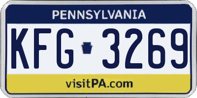 PA license plate KFG3269