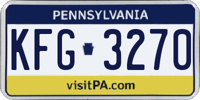 PA license plate KFG3270