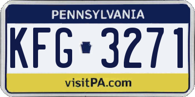 PA license plate KFG3271