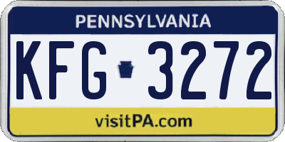 PA license plate KFG3272