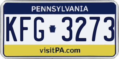PA license plate KFG3273