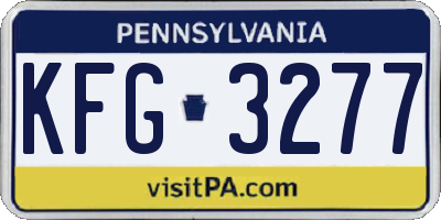 PA license plate KFG3277