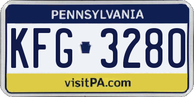 PA license plate KFG3280