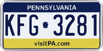 PA license plate KFG3281