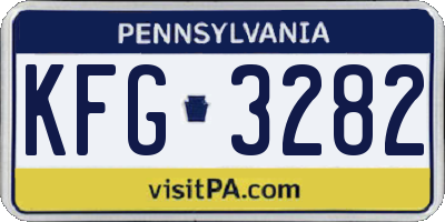 PA license plate KFG3282