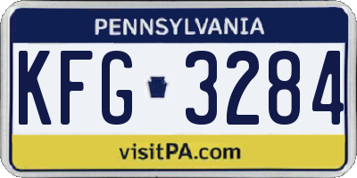 PA license plate KFG3284
