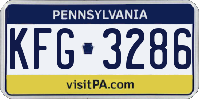 PA license plate KFG3286