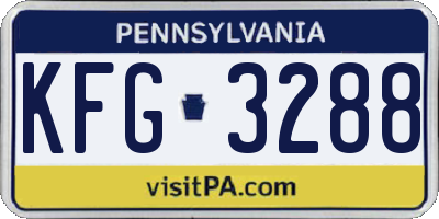 PA license plate KFG3288