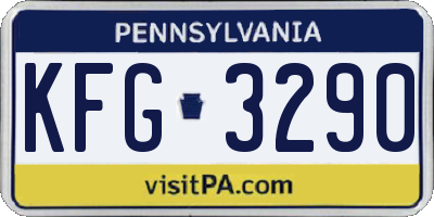 PA license plate KFG3290