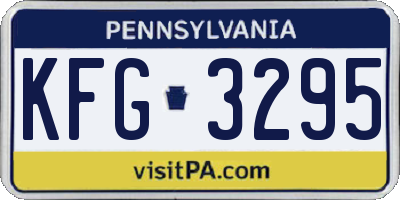 PA license plate KFG3295