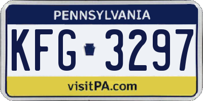 PA license plate KFG3297