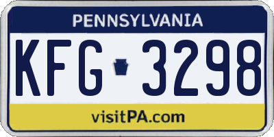 PA license plate KFG3298