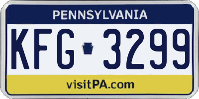 PA license plate KFG3299