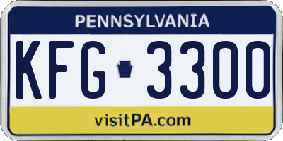 PA license plate KFG3300