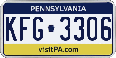 PA license plate KFG3306