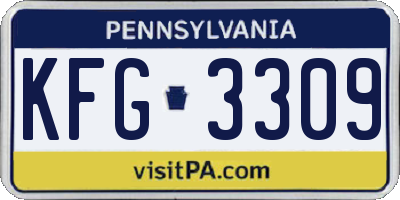 PA license plate KFG3309