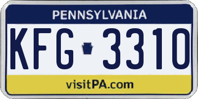 PA license plate KFG3310
