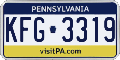 PA license plate KFG3319