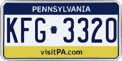 PA license plate KFG3320