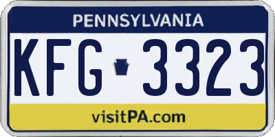 PA license plate KFG3323