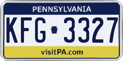 PA license plate KFG3327