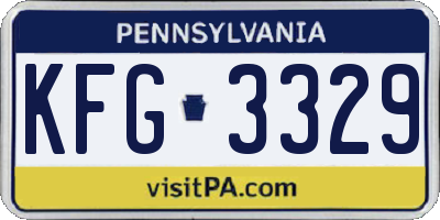 PA license plate KFG3329