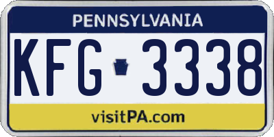 PA license plate KFG3338