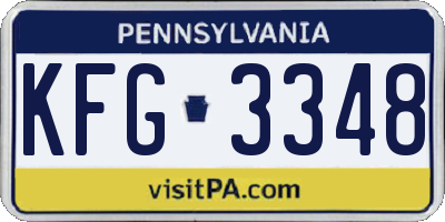 PA license plate KFG3348